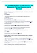 230 Real Estate Appraisal Principles and Standards Review Questions and Answers