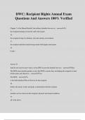 DWC&colon; Recipient Rights Annual Exam Questions And Answers 100&percnt; Verified