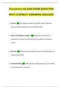 Economics AS AQA EXAM QUESTION WITH CORRECT ANSWERS 2024&sol;2025