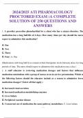  2024 ATI PHARMACOLOGY PROCTORED EXAM (A COMPLETE SOLUTION OF 250 QUESTIONS AND ANSWERS