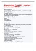 Biotechnology Test 1 FIU&excl; &vert; Questions and answers &vert; 2024&sol;25