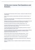 Oil Burners License Test Questions and Answers