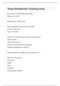 Texas Roadhouse Training exam