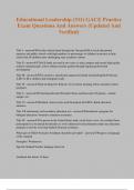 Educational Leadership &lpar;311&rpar; GACE Practice Exam Questions And Answers &lpar;Updated And Verified&rpar;