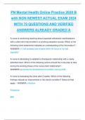 PN Mental Health Online Practice 2020 B with NGN NEWEST ACTUAL EXAM 2024  WITH 70 QUESTIONS AND VERIFIED  ANSWERS ALREADY GRADED A