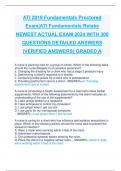 ATI 2019 FUNDAMENTALS PROCTORED EXAM FINAL EXAM