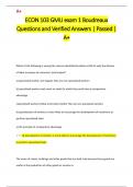 ECON 103 GMU exam 1 Boudreaux Questions and Verified Answers &vert; Passed &vert;  A&plus;
