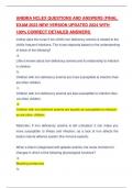 ANEMIA NCLEX QUESTIONS AND ANSWERS &lpar;FINAL EXAM 2023 NEW VERSION UPDATED 2024 WITH 100&percnt; CORRECT DETAILED ANSWERS