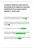 EXTRON AV ASSOCIATE CERT WITH 60&plus; QUESTIONS WITH CORRECTRY ANALYZED ANSWERS &lpar;ACTUAL EXAM&rpar; ALREADY GRADED A&plus; LATEST 2024      