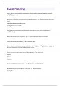 Event Planning Questions And Answers With Verified Tests