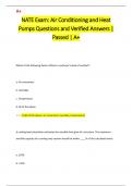 NATE Exam&colon; Air Conditioning and Heat  Pumps Questions and Verified Answers &vert;  Passed &vert; A&plus;