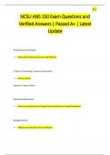 NCSU ANS 150 Exam Questions and  Verified Answers &vert; Passed A&plus; &vert; Latest  Update 