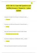 NCSU GN 311 Exam &num;4 Questions and  Verified Answers &vert; Passed A&plus; &vert; Latest  Update