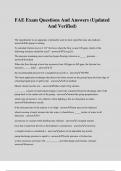 FAE Exam Questions And Answers &lpar;Updated And Verified&rpar;