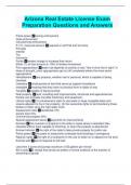 Arizona Real Estate License Exam Preparation Questions and Answers