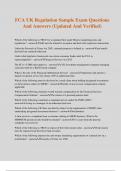 FCA UK Regulation Sample Exam Questions And Answers &lpar;Updated And Verified&rpar;