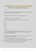 FoodHandlers Test Questions With Complete Solutions &lpar;Verified And Updated&rpar;