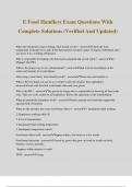 E Food Handlers Exam Questions With Complete Solutions &lpar;Verified And Updated&rpar;