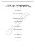 CHSPE words synonyms&sol;definition &num;1 questions and answers with solutions 2024