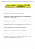 Master Addiction Counselor UPDATED  Exam Questions and CORRECT Answers
