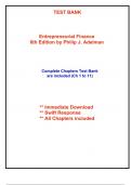 Test Bank for Entrepreneurial Finance, 6th Edition Adelman (All Chapters included)