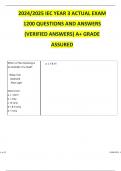2024/2025 IEC YEAR 3 ACTUAL EXAM 1200 QUESTIONS AND ANSWERS (VERIFIED ANSWERS) A+ GRADE ASSURED.