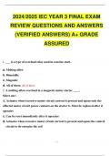 2024/2025 IEC YEAR 3 FINAL EXAM REVIEW QUESTIONS AND ANSWERS (VERIFIED ANSWERS) A+ GRADE ASSURED.