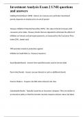 Investment Analysis Exam 2 UNH questions and answers 