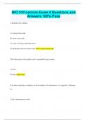 BIO 210 Lecture Exam 4 Questions and Answers 100&percnt; Pass
