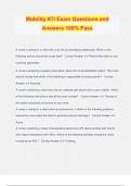 Mobility ATI Exam Questions and Answers 100&percnt; Pass