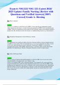 Exam 6&colon; NSG222&sol; NSG 222 &lpar;Latest 2024&sol; 2025 Update&rpar; Family Nursing &vert; Review with Questions and Verified Answers&vert; 100&percnt; Correct&vert; Grade A- Herzing