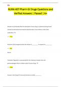NURA 407 Pharm GI Drugs Questions and  Verified Answers &vert; Passed &vert; A&plus; 