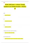 NURA 1500 Exam 1- Infusion Therapy Questions and Verified Answers &vert; Passed &vert;  A&plus;