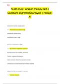 NURA 1500- infusion therapy part 2 Questions and Verified Answers &vert; Passed &vert;  A&plus;
