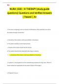 NURA 1500 - IV THERAPY &lpar;study guide  questions&rpar; Questions and Verified Answers  &vert; Passed &vert; A&plus; 