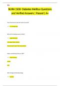 NURA 1500- Diabetes Mellitus Questions  and Verified Answers &vert; Passed &vert; A&plus;