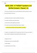 NURA 1500 - IV THERAPY Questions and  Verified Answers &vert; Passed &vert; A&plus;