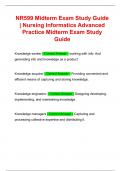 NR599 Midterm Exam Study Guide &vert; Nursing Informatics Advanced Practice Midterm Exam Study Guide