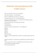 Medication Aide Exam Questions With Verified Answers