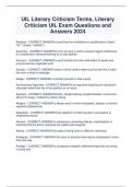 UIL Literary Criticism Terms&comma; Literary  Criticism UIL Exam Questions and  Answers 2024