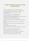Geology 1110 Final Exam Questions With Verified Solutions
