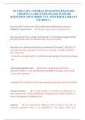 NEVADA LIFE AND HEALTH LICENSE EXAM 2024 VERSION 2 LATEST UPDATE 2024 WITH 200 QUESTIONS AND CORRECTLY ANSWERED ALREADY GRADED A&plus;