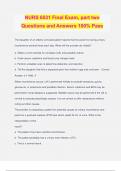 NURS 6531 Final Exam&comma; part two Questions and Answers 100&percnt; Pass