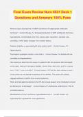 Final Exam Review Nurs 6531 Deck 1 Questions and Answers 100&percnt; Pass