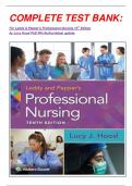 COMPLETE TEST BANK&colon; For Leddy & Pepper's Professional Nursing 10th Edition by Lucy Hood PhD RN &lpar;Author&rpar;latest update