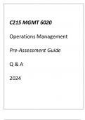 &lpar;WGU C215&rpar; MGMT 6020 Operations Management Pre-Assessment Guide Q & A 2024