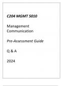 &lpar;WGU C204&rpar; MGMT 5010 Management Communication Pre-Assessment Guide Q & A 2024&period;