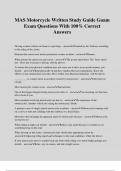 MAS Motorcycle Written Study Guide Guam Exam Questions With 100&percnt; Correct Answers