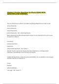 Module 3 Practice Questions for Pharm EXAM WITH QUESTIONS AND ANSWERS&period;