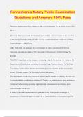 Pennsylvania Notary Public Examination Questions and Answers 100&percnt; Pass